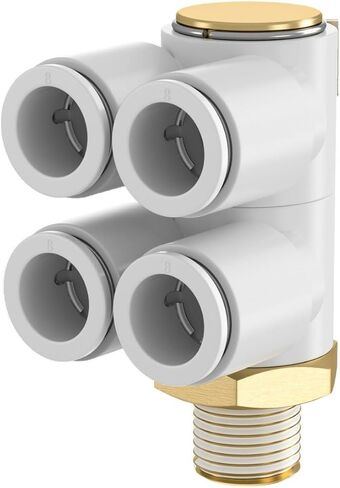 Threaded Double Group Six Way Quick Change Connector KQ2ZT 04 06 08 10 12-M5 01S 02S 03S 1Pcs(S-KQ2ZD10-03S) in Kuwait