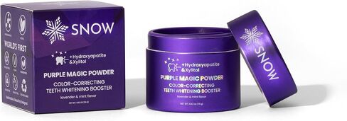 SNOW Purple Magic Powder - Purple Teeth Whitening Powder, Color Correcting with Hydroxyapatite, Stain Removal, Color Corrector, and Toothpaste Booster - 18g in Saudi Arabia