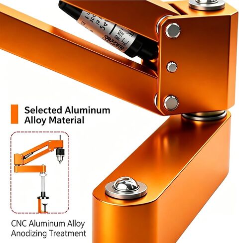 Rotatable Tapping Arm, Cantilever Tapping Guide, Aluminum Alloy, Chuck Range 1.5-10mm, 2 Installation Methods (clamp/Screw Mount), 130mm Stroke, Ideal for Wood/Aluminum Profile M6 in Kuwait