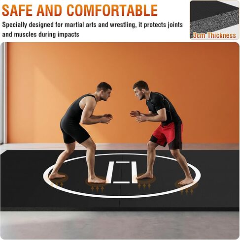 بساط مصارعة بسمك 3 سنتيمتر حصير تصارع 10ftx6.6 قدم لليوجا BJJ MMA تصارع الجودو PE تدريب الملاكمة فنون الدفاع عن النفس in Kuwait