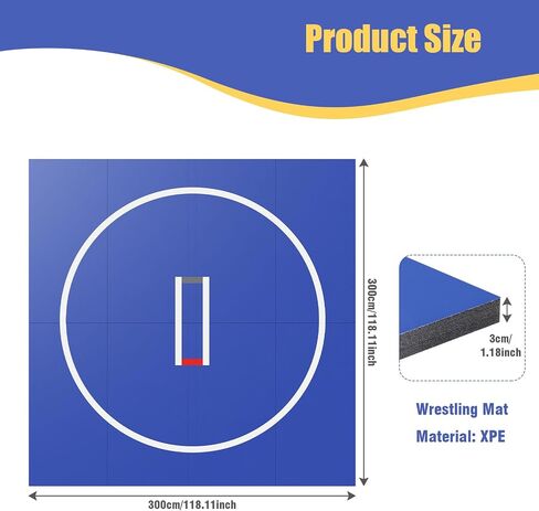 Generic 3M X 3M Gymnastics Training Mat Wear Resist Home Rolling Up Mat Anti-Slip Multi-Functional Training Blankets for Grappling Martial Art Boxing Judo in Kuwait
