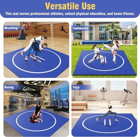 Generic 3M X 3M Jiu Jitsu Wrestle Mats Wear Resist Sport Fitness Blanket Anti-Slip Multi-Functional Training Blankets for Grappling Martial Art Boxing Judo in Kuwait