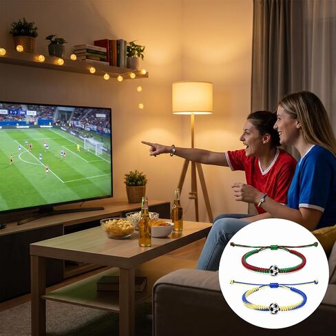 قطعتان من أساور كرة القدم للرجال هدايا كرة القدم للرجال والنساء | إكسسوارات سوار البيسبول وكرة القدم لمحبي كرة القدم وفريق أعياد الميلاد والنساء والابن والأب والحفيد والأصدقاء in Kuwait