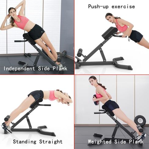 مقعد Hyperextension قابل للتعديل، كرسي روماني قابل للطي، معدات تمديد الظهر، أسود، تمرين الصالة الرياضية المنزلية in Kuwait