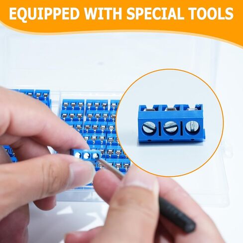 80 قطعة 5 مم 0.2 بوصة موصل كتلة طرفية لبرغي PCB جبل، 2Pin 3Pin و4Pin PCB محطات كتل 300V 10A لكابل 22-14AWG، أطراف برغي تثبيت موصل نحاسي معلب in Kuwait