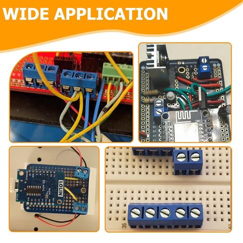 80 قطعة 5 مم 0.2 بوصة موصل كتلة طرفية لبرغي PCB جبل، 2Pin 3Pin و4Pin PCB محطات كتل 300V 10A لكابل 22-14AWG، أطراف برغي تثبيت موصل نحاسي معلب in Kuwait