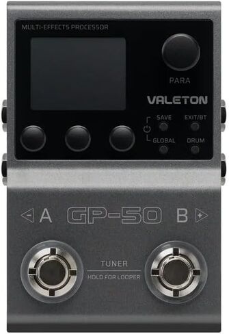Valeton GP-50 SnapTone Multi-Effects Processor Pedal, IR Loader & Neural Amp Modeler, USB Interface, Drum Machine, Looper, Bluetooth, 100+ FX, Patches with Tonebird 9V Power Supply Patch Bundle in Kuwait