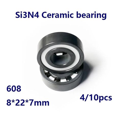 4/10pcs 608 Full Si3N4 Ceramic Bearing Bearings Silicon deep Groove Ball 8 * 22 7mm in Kuwait