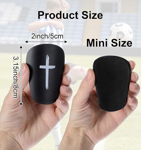 2 Pairs Mini ShinGuards, Black White Cross Soccer Shin Guards | Lightweight Protective Gear for Youth Kids, for Soccer Training, Matches, and Outdoor Sports in Kuwait
