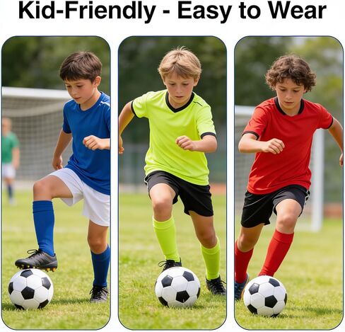 2 Pairs Mini ShinGuards, Black White Cross Soccer Shin Guards | Lightweight Protective Gear for Youth Kids, for Soccer Training, Matches, and Outdoor Sports in Kuwait