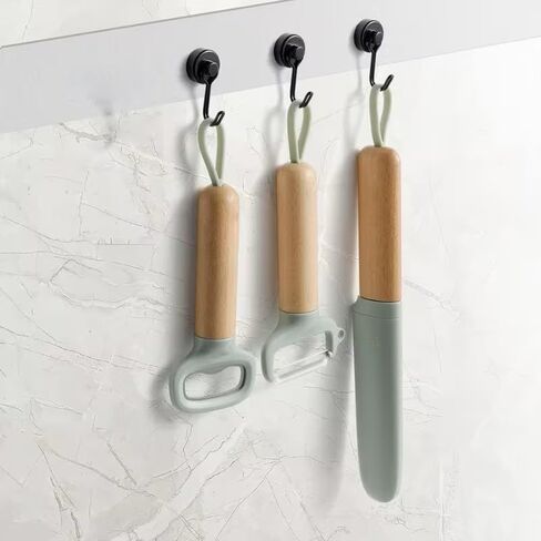 Hook 3 LB Capacity, 3 Pack Black Swivel Refrigerator Hooks for Kitchen, Office, Garage, No Drilling Needed, Industrial Grade Hooks for Organization and Storage in Saudi Arabia