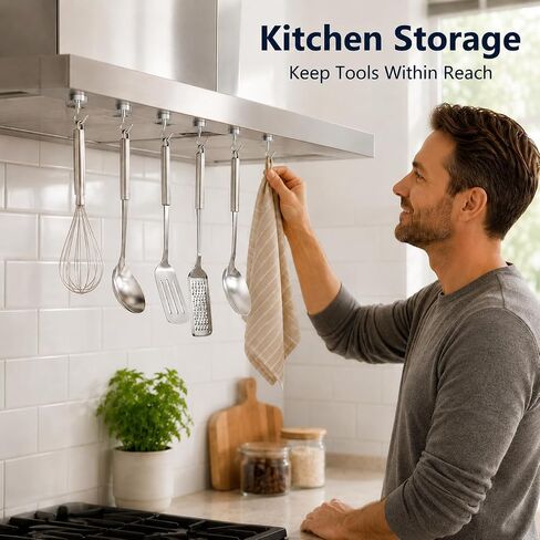 10 Pack Magnetic Hooks, Heavy Duty 35LB Strong Neodymium Magnet Hook with Ring, Keys Hanging Magnetics Hanger for Curtain Kitchen Home Fridge Locker Office Garage Organization in Kuwait