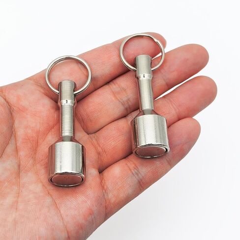 2 Pack D15mm Keychain Magnet for Testing Gold, Silver & Jewelry, Keychain Pocket Magnets for Purse with Strong Magnetic with Black Velvet Bag, Ferrous Metals Test Magnet and Hanging Keys Holder in Kuwait