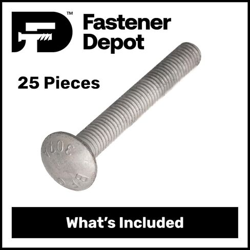 1/2"-13 x 2-1/4" (25 حزمة) مسمار نقل مجلفن بالغمس الساخن درجة 307A للاستخدام الخارجي بواسطة Fastener Depot, LLC in Kuwait