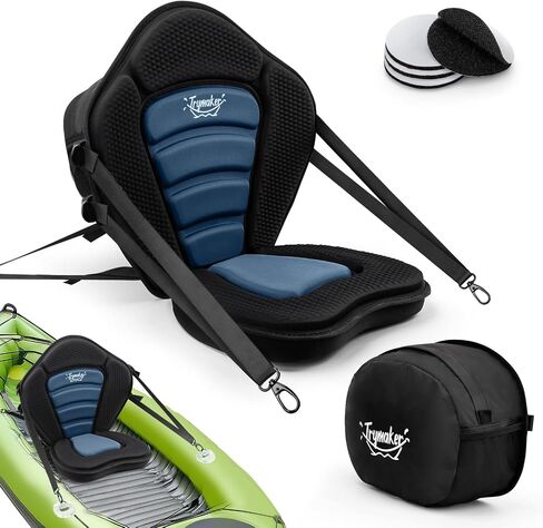 مقاعد Trymaker Kayak مع دعم خلفي للجلوس على الجزء العلوي، مقعد لوح التجديف العالمي لألواح التجديف القابلة للنفخ، والوقوف، والزورق (وسادة سميكة 1X) in Kuwait