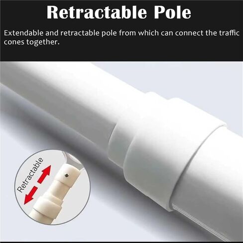Telescopic Traffic Safety Bar, 4 to 6.6 Ft Red & White Extendable Cone Barrier Pole, Reflective Traffic Cone Parking Barriers for Road Safety/Crowd Control(4 pcs) in Kuwait