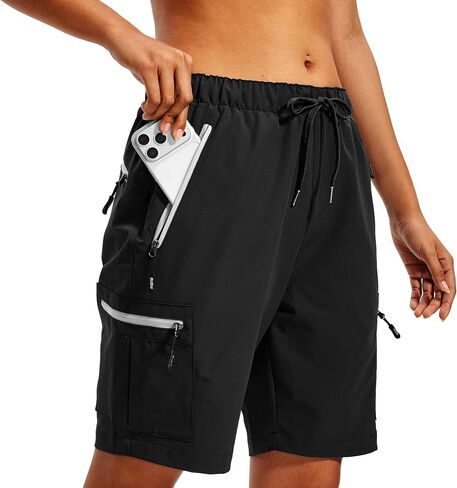 Bermuda Cargo Hiking Shorts for Women - Womens Long Golf Short with Zipper Pockets Casual in Kuwait