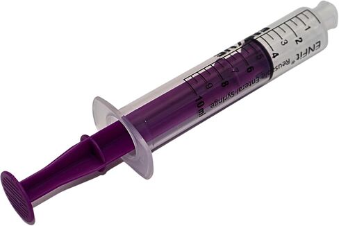 حقنة Envue ENFit 10 مل قابلة لإعادة الاستخدام على شكل حرف O لتغذية الأنبوب، 25 عبوة، مكبس أرجواني in Kuwait