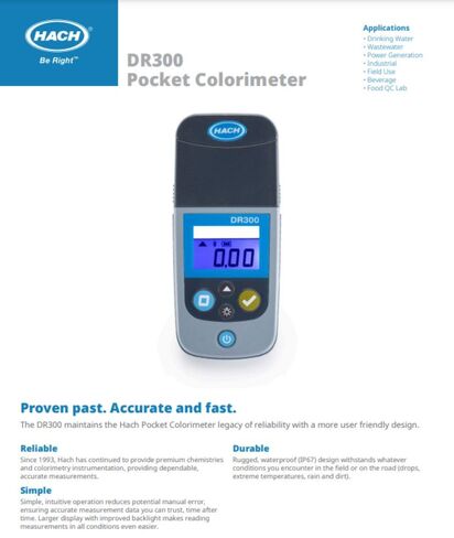 Hach DR300 Pocket Colorimeter, Iron, TPTZ, with Carrying Case, LPV445.97.16110 in Kuwait
