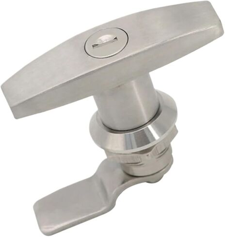 MS101-1-2 Handle Lock T-Type Rotary Tongue 304 Stainless Steel Distribution Box Door Control Cabinet 1Pcs(with Lock Cylinder) in Saudi Arabia
