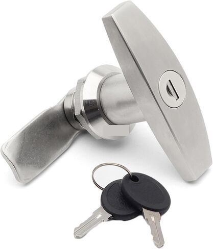 T-Type Rotary Tongue Lock 304 Stainless Steel Distribution Box Door 1Pcs ﻿(with Key) in Kuwait