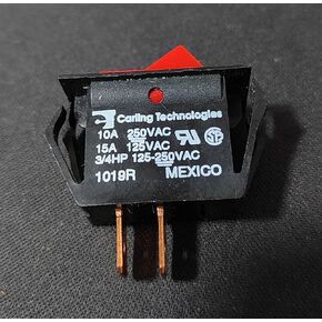 مناسبة لـ Carling Technologies 1019R Rocker Switch ON-Off 15A 125VAC 2-Pin محطات نحاسية (1 قطعة) in Kuwait