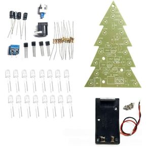 مجموعة شجرة عيد الميلاد المكونة من 16 مصباحًا لهواة الإلكترونيات - نشاط لحام DIY مع مصابيح LED نابضة بالحياة ذات 7 ألوان، وشاشة تجميع بلاستيكية (أ) in Kuwait
