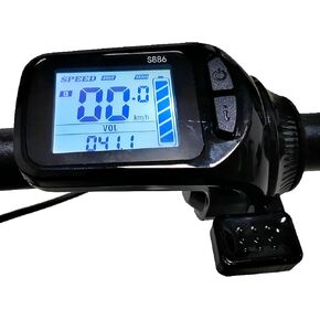 S886 Electric Bike Display, 24V-60V Universal LCD Speedometer for E-Scooter & E-Bike, Waterproof Control Panel with Backlight & Odometer, Handlebar Mount (22.2mm) in Saudi Arabia