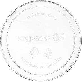 Vegware VDC-120H أغطية حاويات لذيذة مستديرة شفافة قابلة للتحلل، علبة مكونة من 500 قطعة، بلاستيك نباتي متجدد من PLA، يناسب حاويات (8-32 أونصة)، قابلة لإعادة الاستخدام، أغطية تخزين الطعام المعدة للوجبات in Kuwait