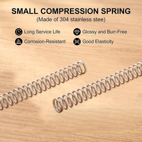 Thinp Compression Spring 0.8mm Wire Dia X 10mm OD X 300 mm L, 1 Pcs Stainless Steel Mechanical Compression Springs Extension High Elastic Small Springs for Shop and Home Repairs in Kuwait