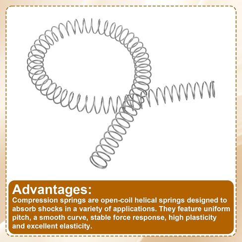 Thinp Compression Spring 0.8mm Wire Dia X 10mm OD X 300 mm L, 1 Pcs Stainless Steel Mechanical Compression Springs Extension High Elastic Small Springs for Shop and Home Repairs in Kuwait