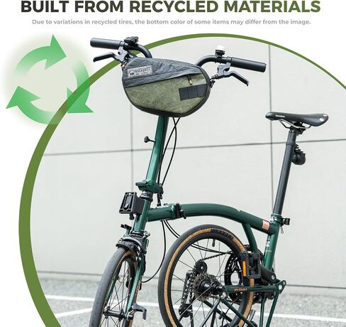 ROCKBROS Eco-Friendly Bike Front Handlebar Bag, Dissen Paper Recycled Tire Cycling Bag with Detachable Shoulder Strap in Kuwait