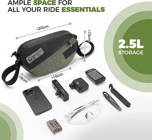 ROCKBROS Eco-Friendly Bike Front Handlebar Bag, Dissen Paper Recycled Tire Cycling Bag with Detachable Shoulder Strap in Kuwait