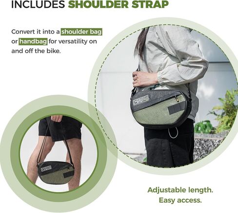 ROCKBROS Eco-Friendly Bike Front Handlebar Bag, Dissen Paper Recycled Tire Cycling Bag with Detachable Shoulder Strap in Kuwait