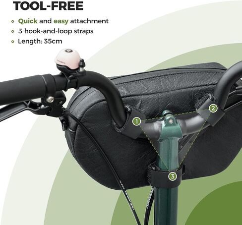 ROCKBROS Eco-Friendly Bike Front Handlebar Bag, Dissen Paper Recycled Tire Cycling Bag with Detachable Shoulder Strap in Kuwait