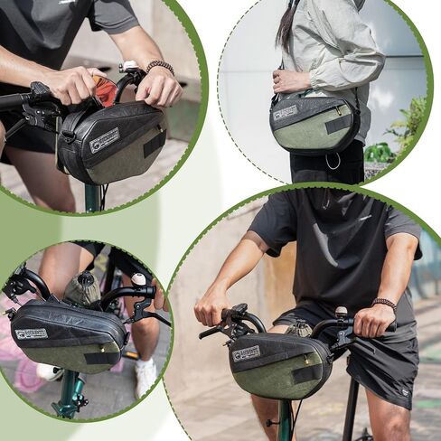 ROCKBROS Eco-Friendly Bike Front Handlebar Bag, Dissen Paper Recycled Tire Cycling Bag with Detachable Shoulder Strap in Kuwait