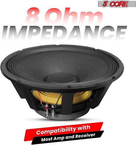 5 CORE 15 بوصة مضخم صوت مكبر صوت 500 وات RMS كامل النطاق PA DJ مكبرات صوت فرعية 8 أوم مكون بديل لمضخم صوت عميق لاستخدام الصوت الاحترافي - FR 15200 23 AL in Kuwait