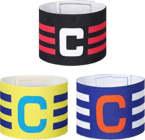 3 Pcs Captain Arm Bands for Soccer Soccer Captain Armband | Elastic Nylon Arm Bands for Adult Youth Adjustable Team Sport Armband for Sports Basketball Volleyball in Kuwait
