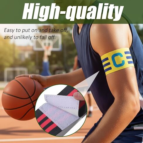 3 Pcs Captain Arm Bands for Soccer Soccer Captain Armband | Elastic Nylon Arm Bands for Adult Youth Adjustable Team Sport Armband for Sports Basketball Volleyball in Kuwait