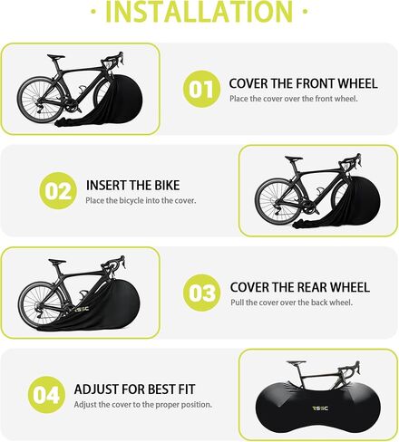 Bike Cover for Indoor Storage, High-Elastic Bicycle Cover Protective Bike Wheel Cover for Floors & Walls, Premium Bike Covers for Road & Mountain Bikes(Red) in Kuwait