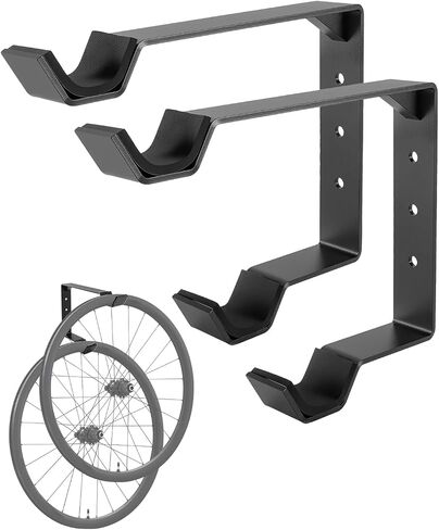Bike Wheel Rack Wall Mount 2 Pack, Heavy Duty Carbon Steel Vertical Bicycle Wheel Storage Hanger Holder for Garage, Indoor Spare Tire Wheelset with Soft Padding in Kuwait
