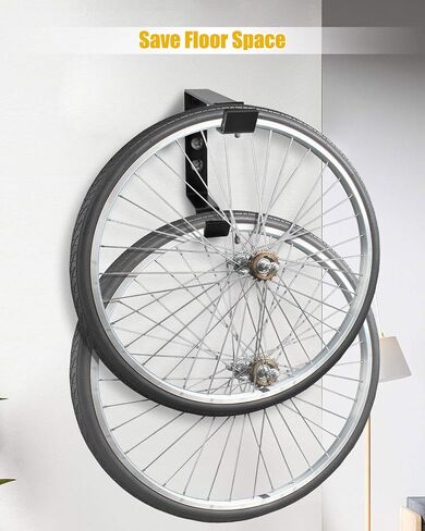 Bike Wheel Rack Wall Mount 2 Pack, Heavy Duty Carbon Steel Vertical Bicycle Wheel Storage Hanger Holder for Garage, Indoor Spare Tire Wheelset with Soft Padding in Kuwait