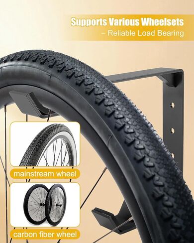 Bike Wheel Rack Wall Mount 2 Pack, Heavy Duty Carbon Steel Vertical Bicycle Wheel Storage Hanger Holder for Garage, Indoor Spare Tire Wheelset with Soft Padding in Kuwait