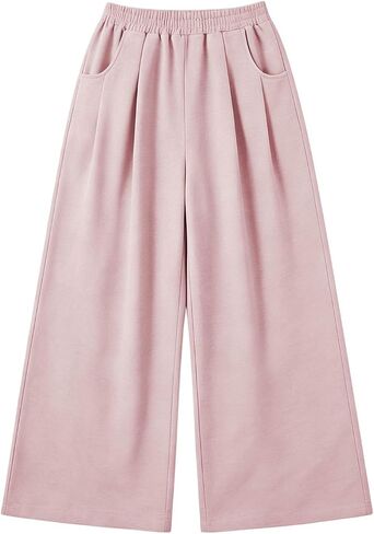 مرونة الخصر فضفاض Sweatpants المرأة عادية مطوي واسعة الساق السراويل الخريف in Kuwait