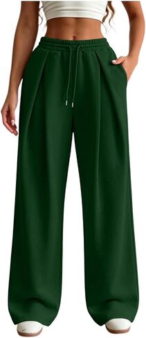Baggy Sweatpants for Women Casual Elastic Waist Front Pleated Fall Pants in Kuwait