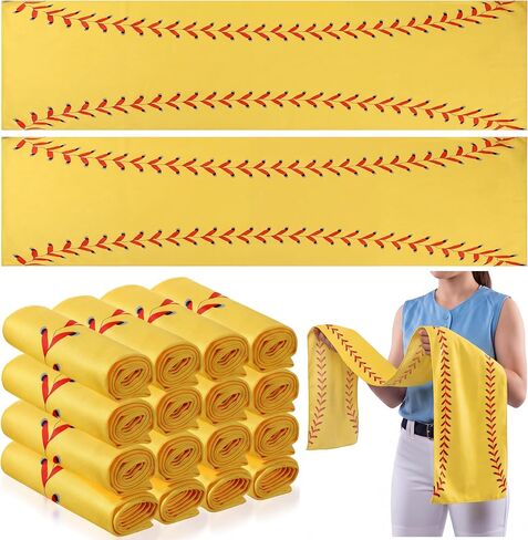 Tegeme 12 Pcs Ice Cream Drip Baseball Cooling Towels, 47"x12" Team Gifts Breathable Chilly Ice Towel, Microfiber Sport Cooling Rags Accessories for Player Gym Running Coach Gift in Kuwait
