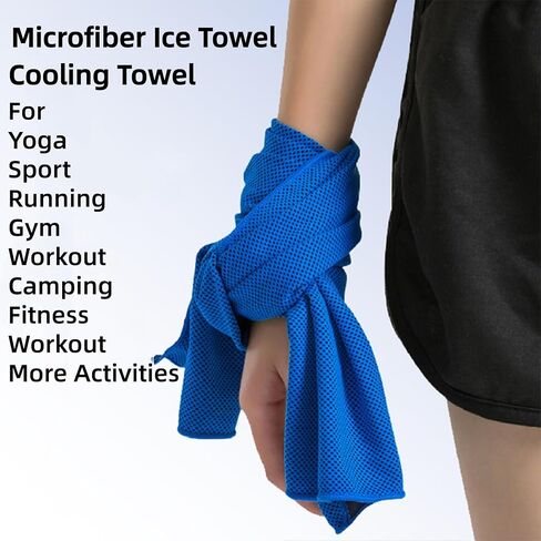 Cooling Towels 4 Pack(40"x12"),Soft Breathable Microfiber Towels Gym Sweat Towels, Cooling Neck Wraps for Yoga Workout Sport Gym Fitness Camping in Kuwait
