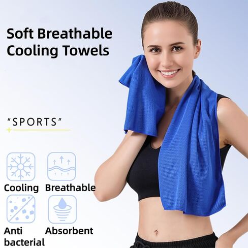 Cooling Towels 4 Pack(40"x12"),Soft Breathable Microfiber Towels Gym Sweat Towels, Cooling Neck Wraps for Yoga Workout Sport Gym Fitness Camping in Kuwait