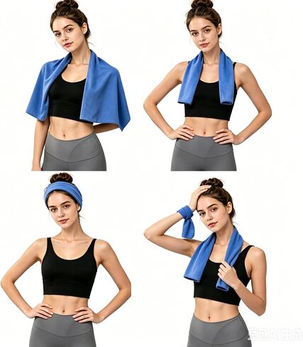 Cooling Towels 4 Pack(40"x12"),Soft Breathable Microfiber Towels Gym Sweat Towels, Cooling Neck Wraps for Yoga Workout Sport Gym Fitness Camping in Kuwait