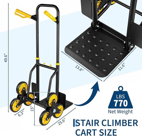 IDEALHOUSE Stair Climbing Dolly, Heavy-Duty Stair Climber Hand Truck Dolly 770 Lbs Capacity in Kuwait